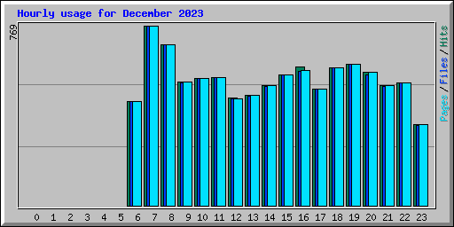Hourly usage for December 2023