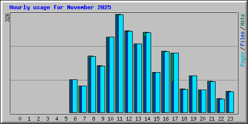 Hourly usage for November 2025