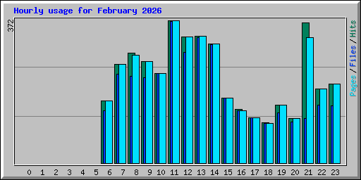 Hourly usage for February 2026